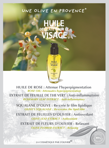 L'Huile Délicate Pour le Visage à l'Huile d'Olive 30ml