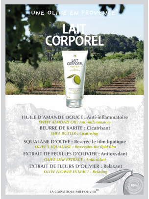 Le Lait Corporel à l'Huile d'Olive 200ml