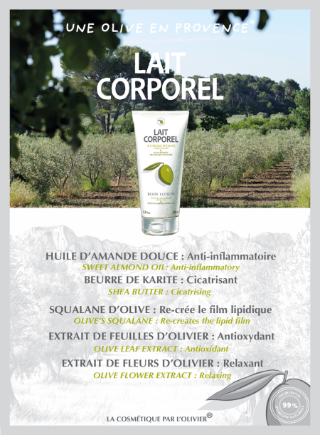 Le Lait Corporel à l'Huile d'Olive 200ml