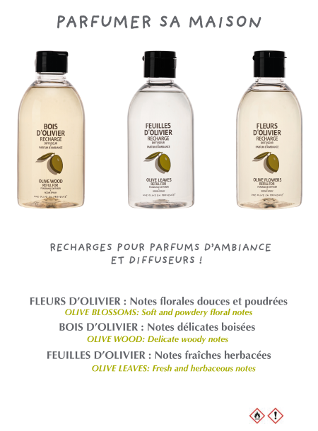La Recharge de Parfum d'Intérieur et de Diffuseur "Bois d'Olivier" 300ml